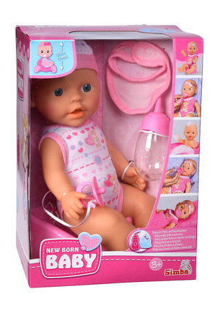 Zestaw Lalka bobas funkcyjny noworodek siusiający New Born Baby 30 cm